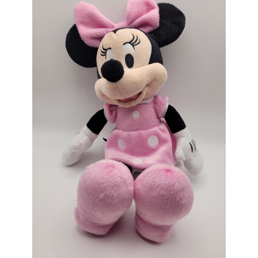 Disney Minnie Mouse Plush Toy Kids 11in Pink Polka Dot Dress
